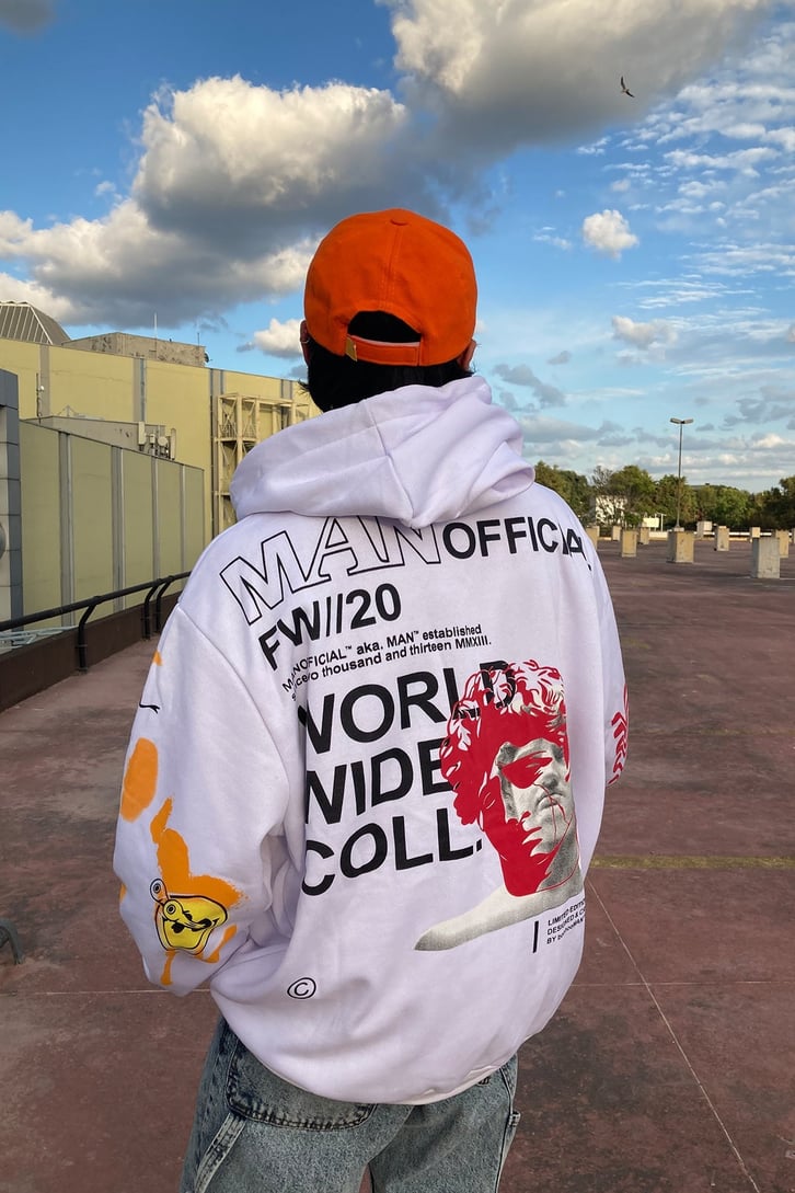 KARIŞIK DESENLİ OVERSIZE HOODIE