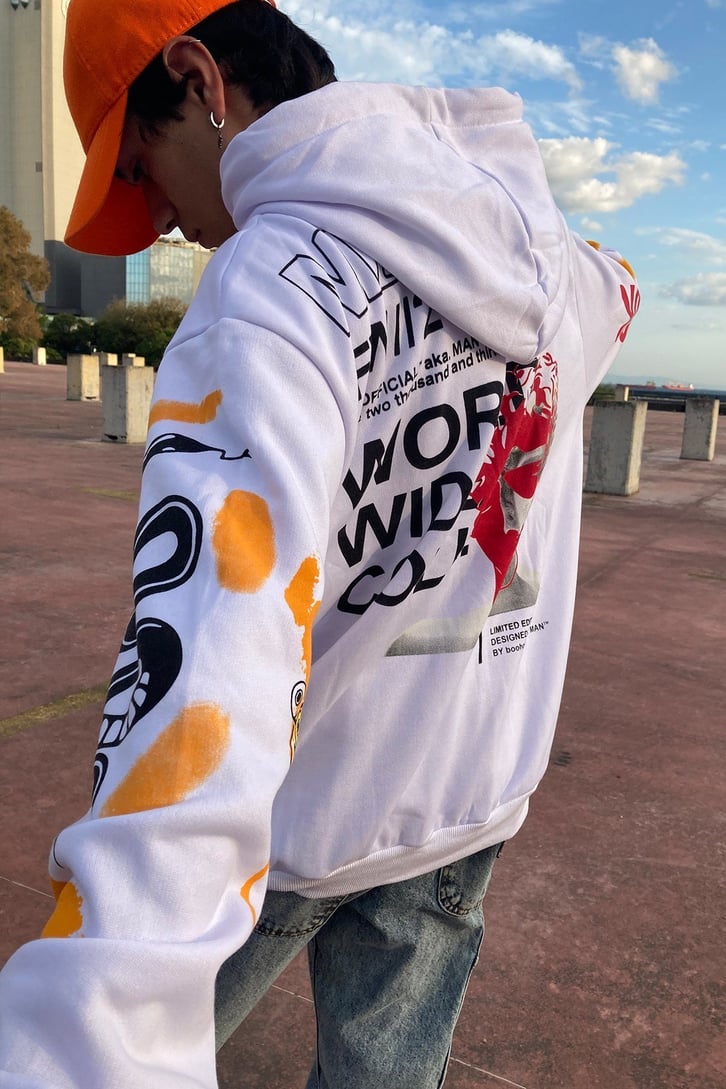 KARIŞIK DESENLİ OVERSIZE HOODIE