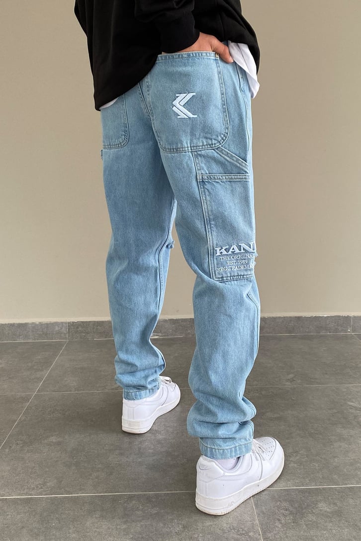Karl Kani Urban Style Distressed Sky Blue Carrot Fit Jean