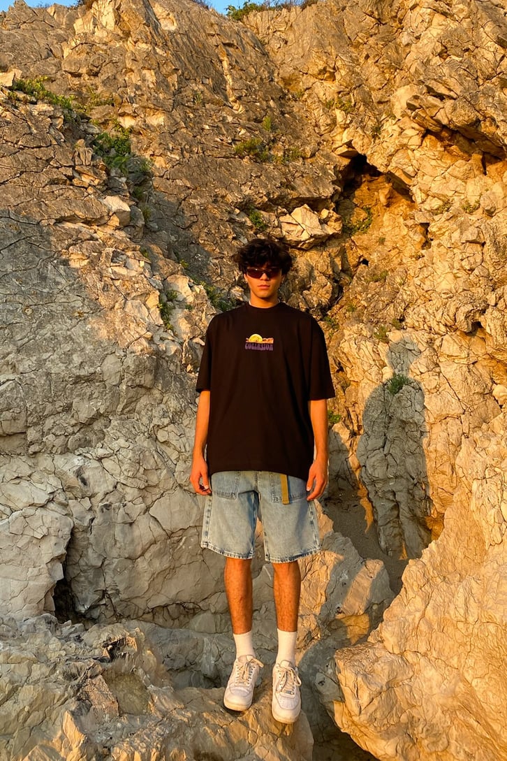 Kemer Detay Relaxed Mavi Kot Şort