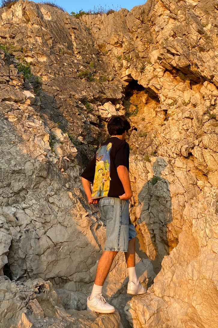 Kemer Detay Relaxed Mavi Kot Şort
