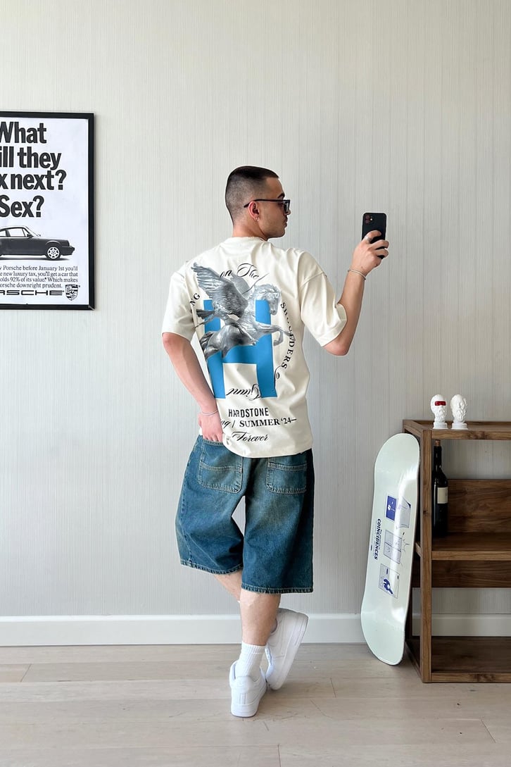 Kentaur Baskılı Oversize Tişört