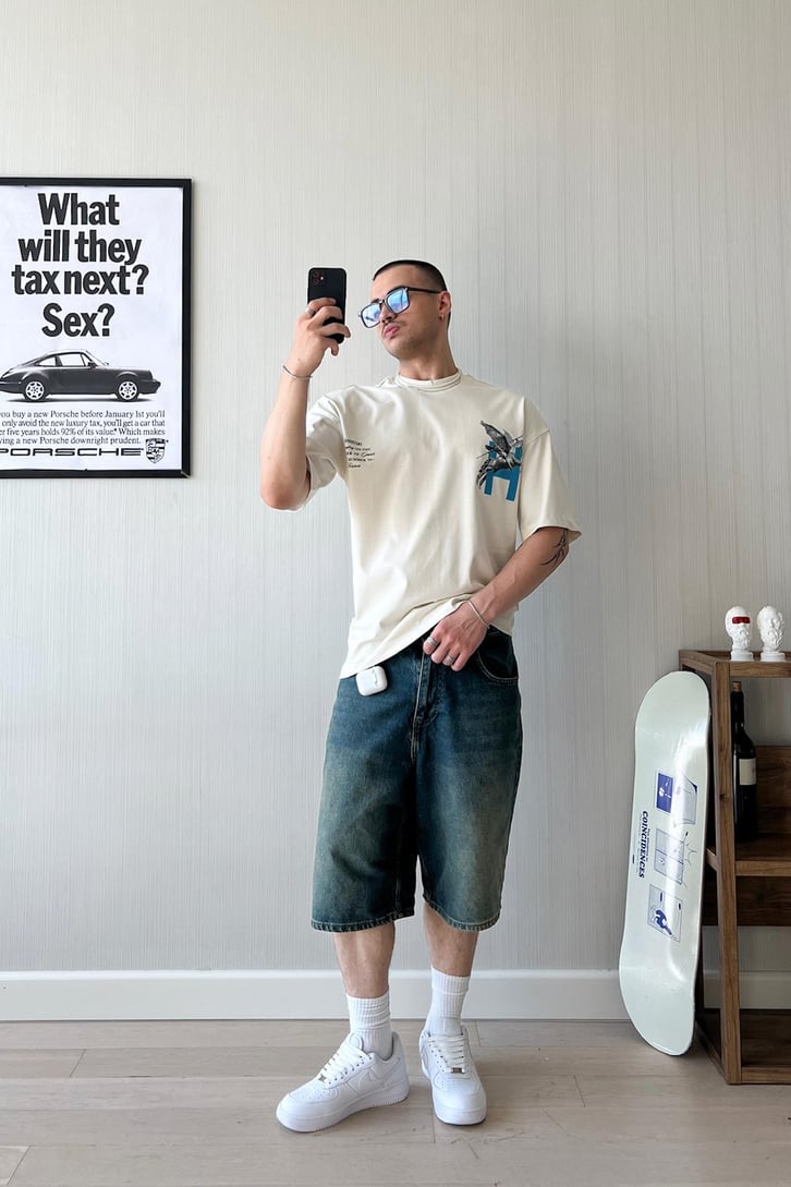 Kentaur Baskılı Oversize Tişört