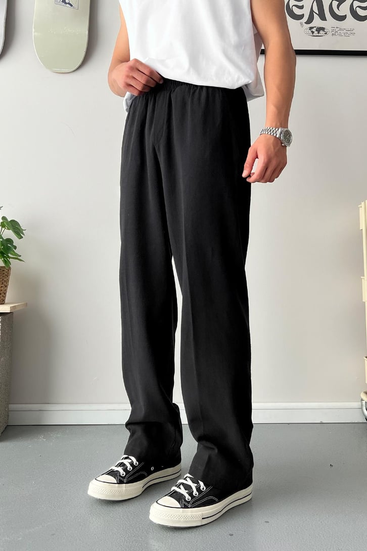 Keten Bel Lastikli Relax Fit Pantolon