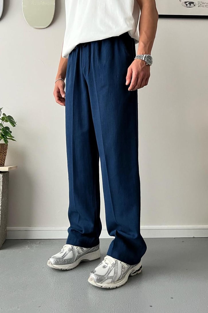 Keten Bel Lastikli Relax Fit Pantolon