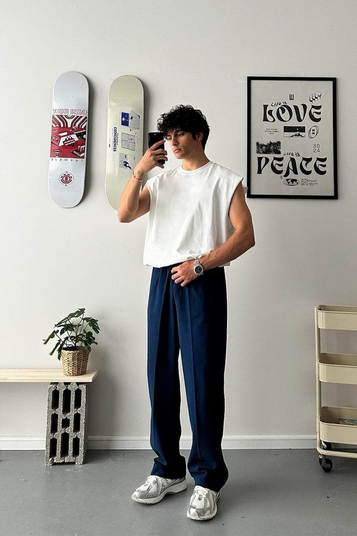 Keten Bel Lastikli Relax Fit Pantolon