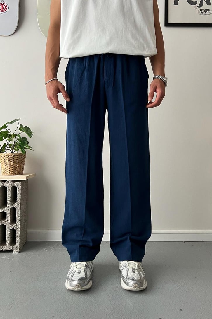 Keten Bel Lastikli Relax Fit Pantolon