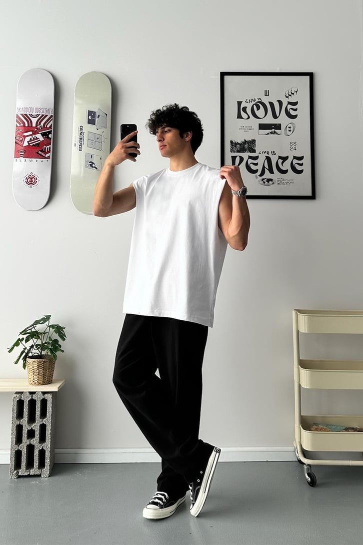 Keten Bel Lastikli Relax Fit Pantolon