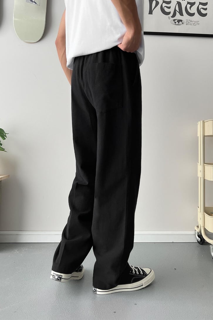Keten Bel Lastikli Relax Fit Pantolon