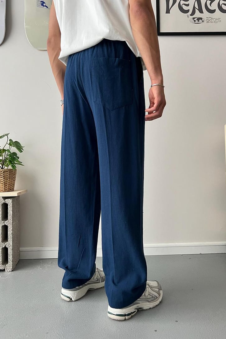 Keten Bel Lastikli Relax Fit Pantolon