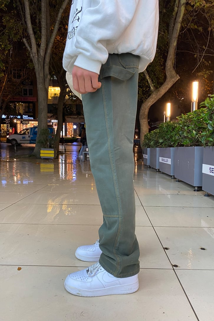 Khaki Patch Work Premium Skate Panth