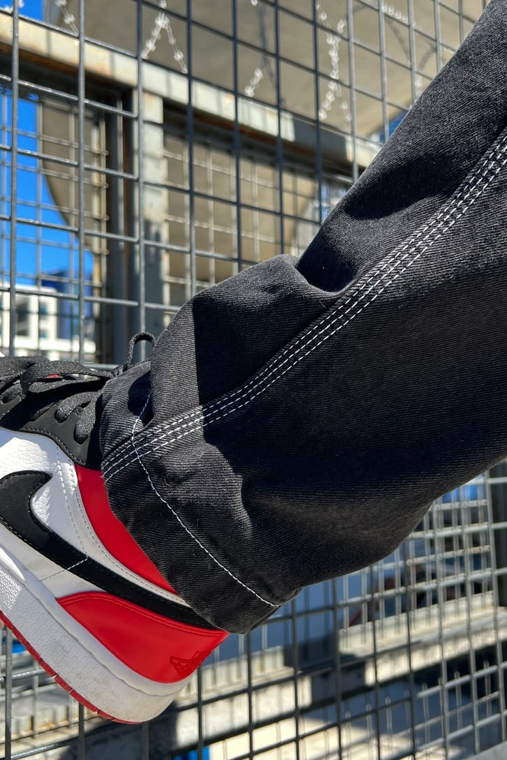Kickers Nakışlı Siyah Baggy Jean