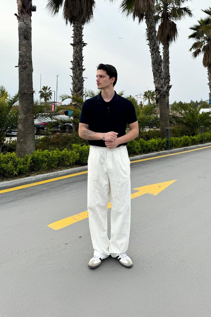 Kısa Kollu Triko Polo Yaka Tişört
