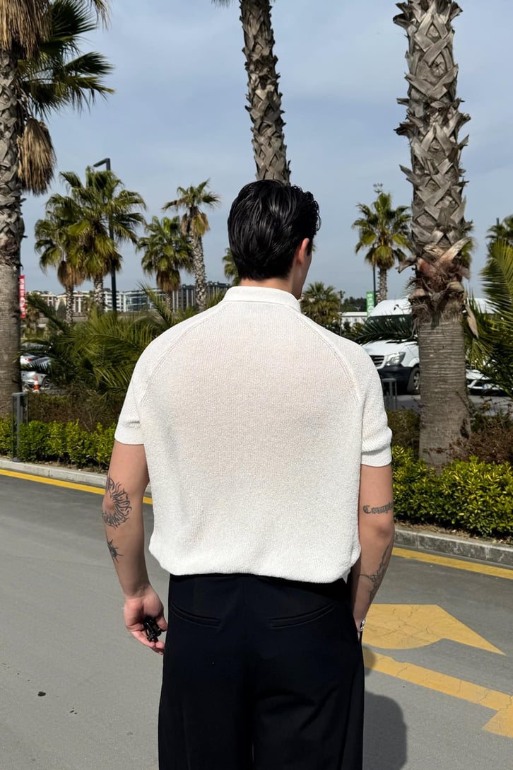 Kısa Kollu Triko Polo Yaka Tişört