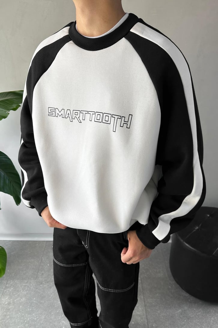 Kol Biye Geçişli Bisiklet Yaka Sweatshirt
