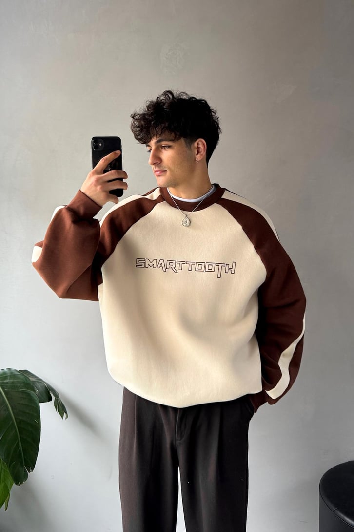 Kol Biye Geçişli Bisiklet Yaka Sweatshirt