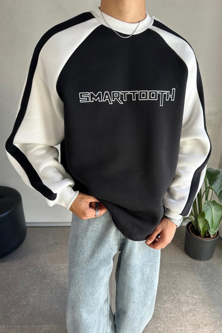 Kol Biye Geçişli Bisiklet Yaka Sweatshirt
