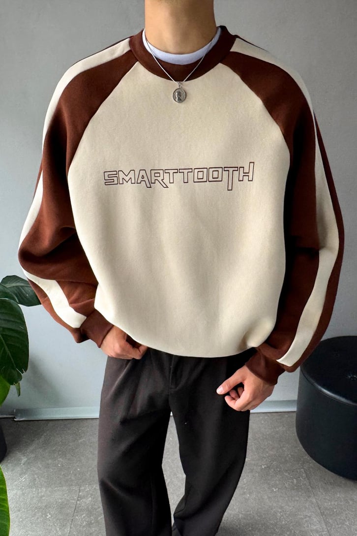 Kol Biye Geçişli Bisiklet Yaka Sweatshirt