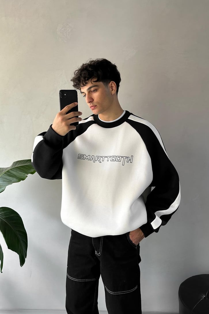Kol Biye Geçişli Bisiklet Yaka Sweatshirt