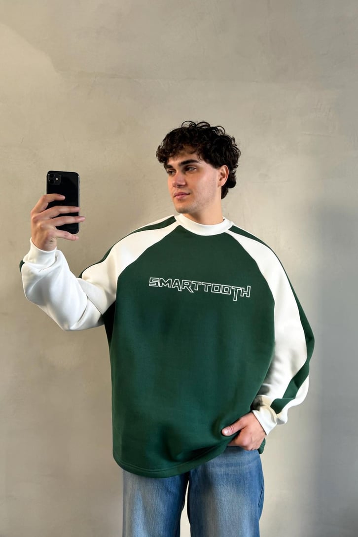 Kol Biye Geçişli Bisiklet Yaka Sweatshirt