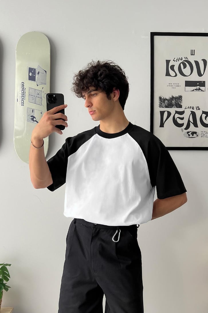 Kol Bloklu Oversize Tişört