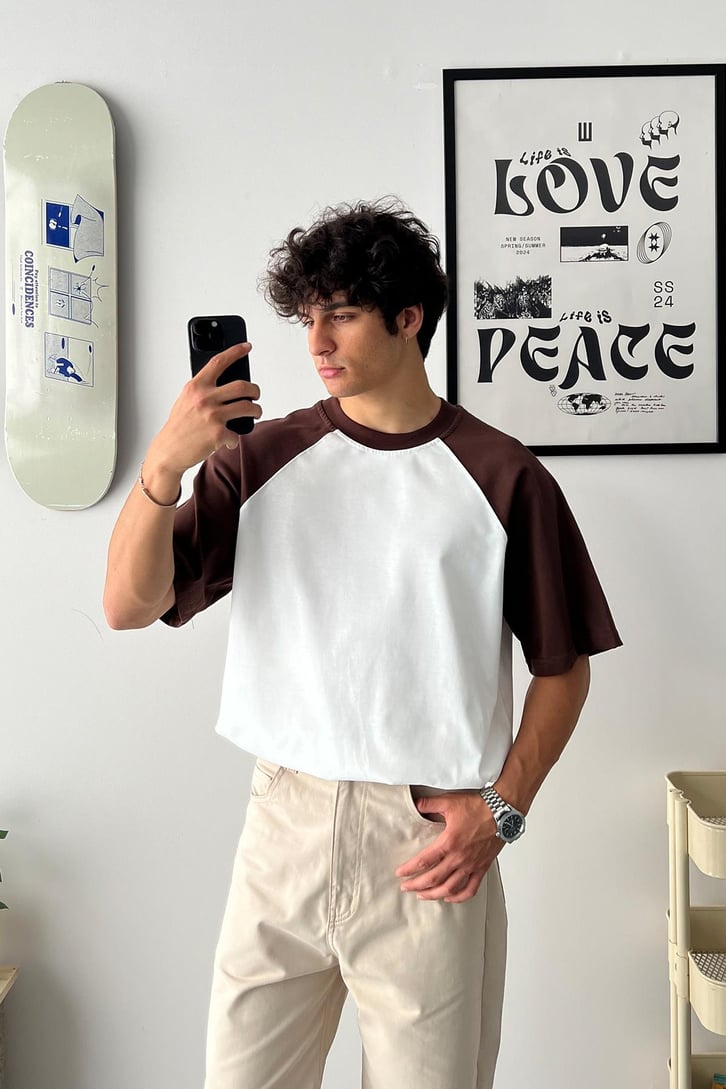 Kol Bloklu Oversize Tişört