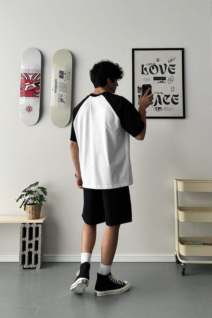 Kol Bloklu Oversize Tişört
