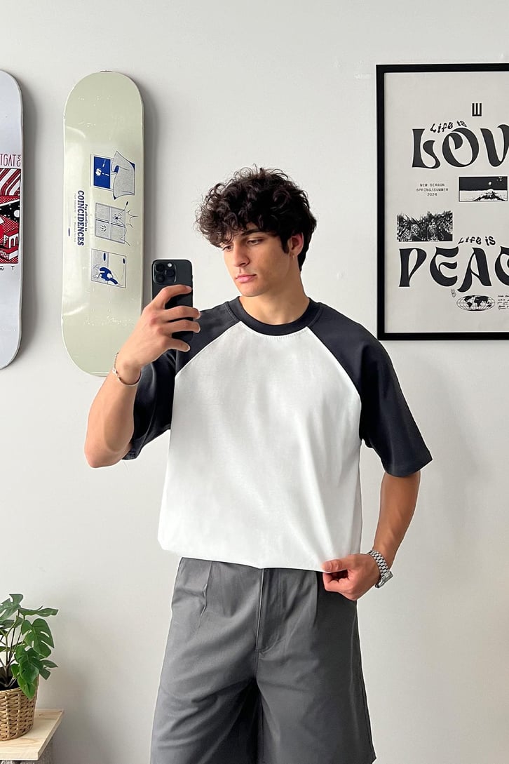 Kol Bloklu Oversize Tişört