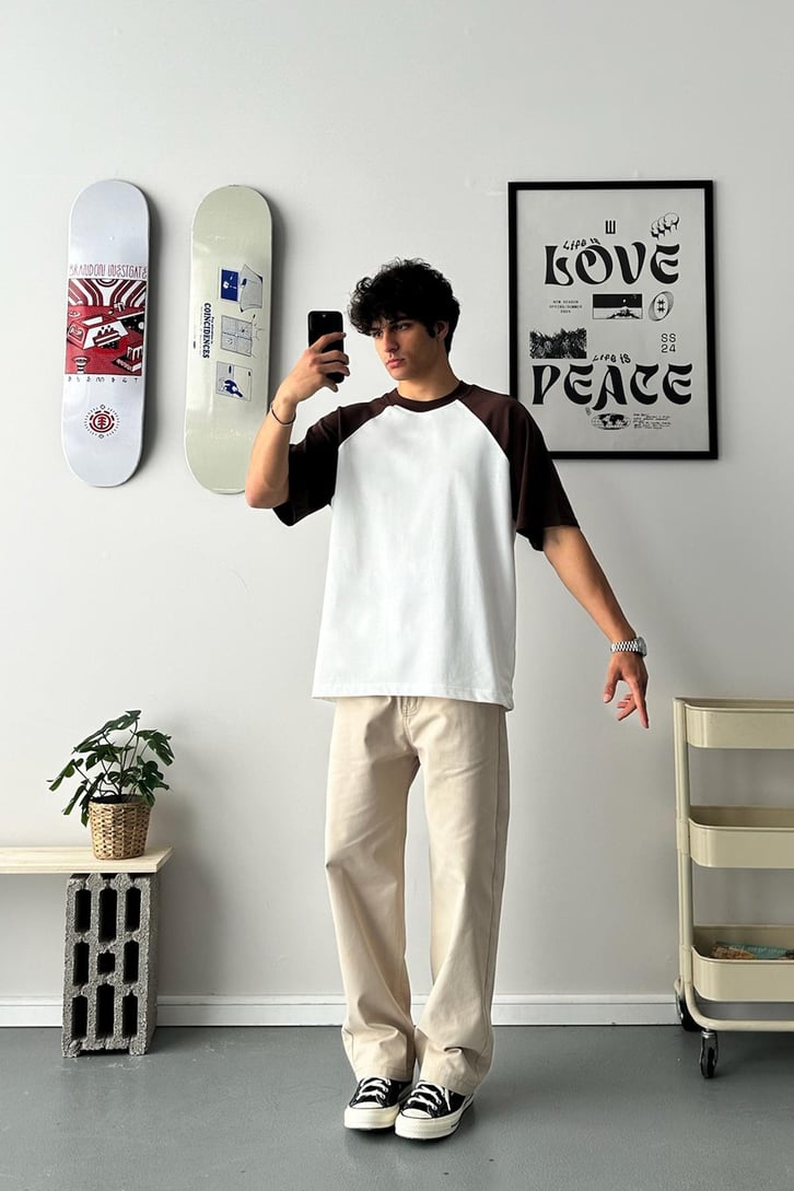 Kol Bloklu Oversize Tişört