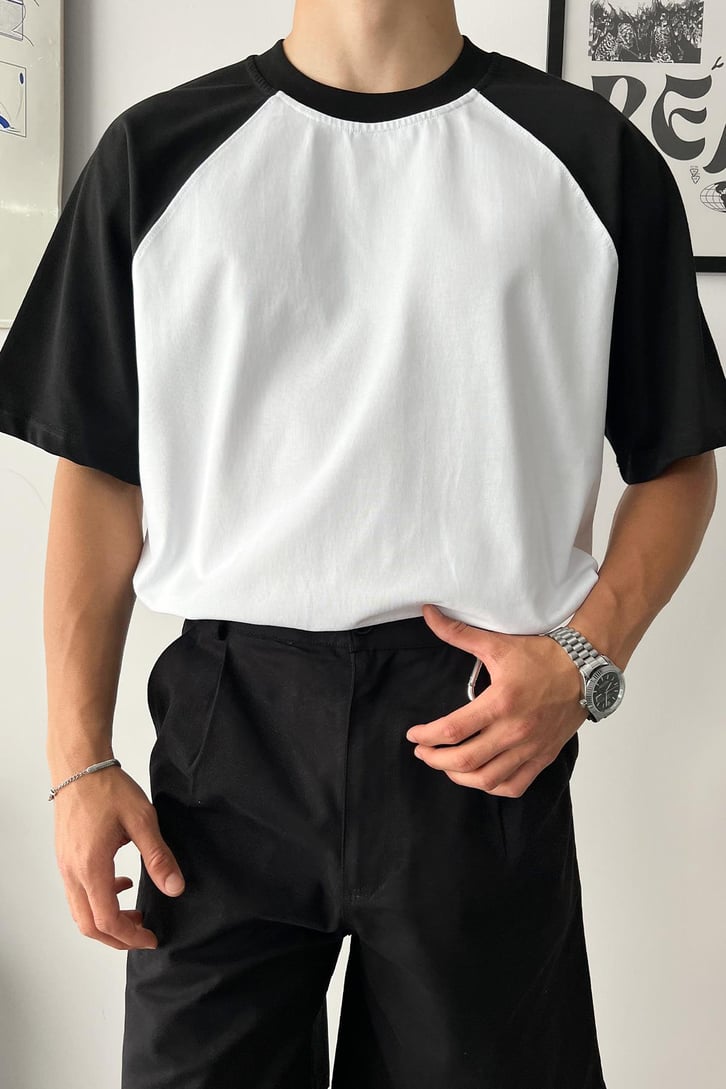 Kol Bloklu Oversize Tişört