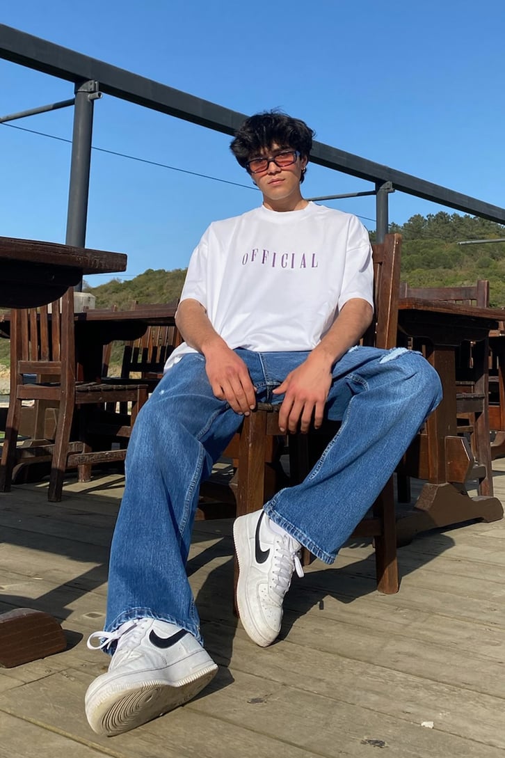 Koyu Official Nakışlı Oversize Tshirt