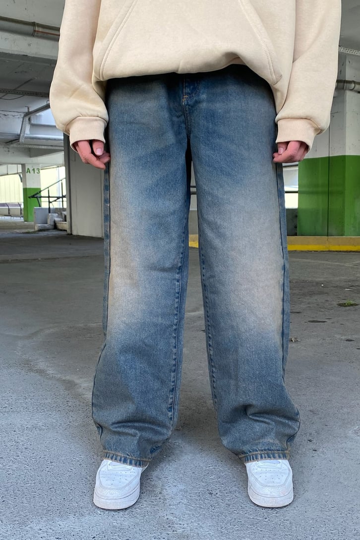 Kum Taşlamalı Extra Baggy Jean