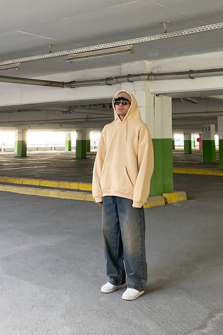 Kum Taşlamalı Extra Baggy Jean