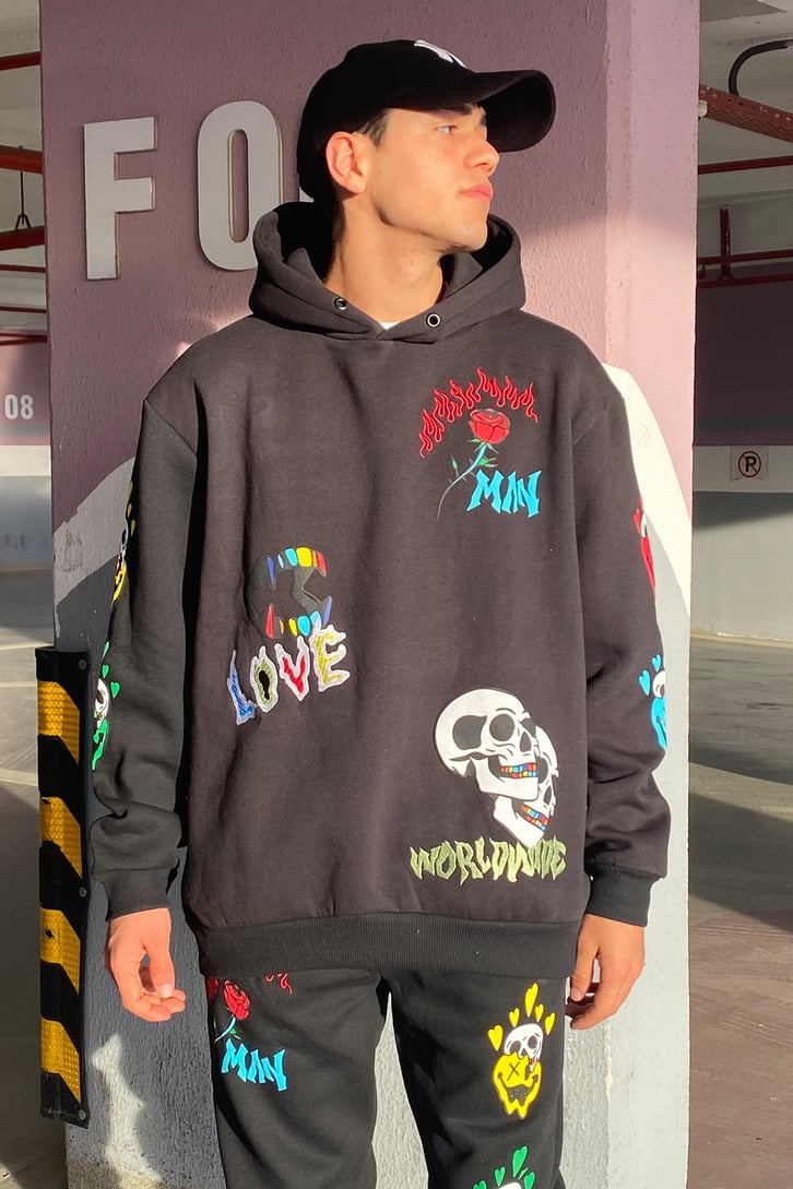 KURU KAFA BASKILI HOODIE
