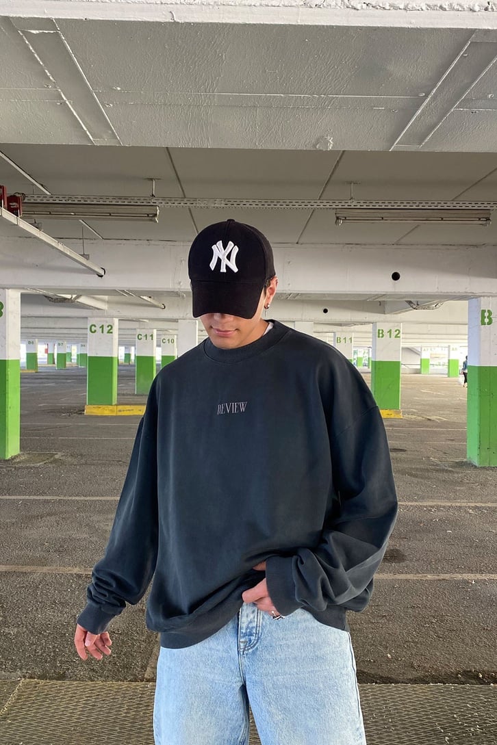 KUŞ BASKILI OVERSIZE SWEATSHIRT
