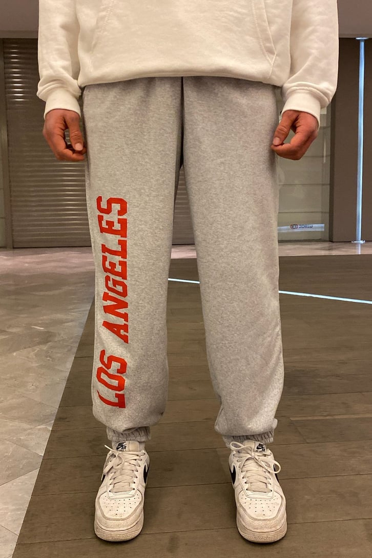 L.A Printed Oversize Gri Sweatpant