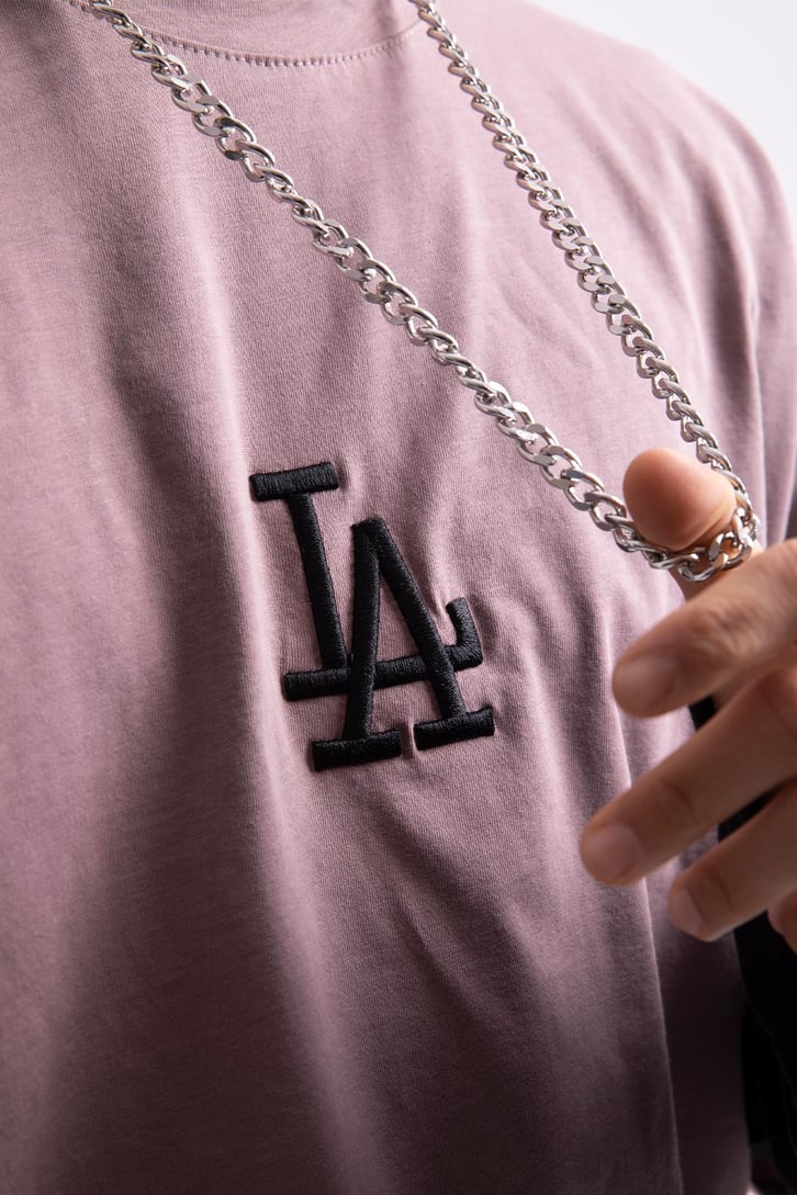 L.A. Nakışlı Oversize Tshirt