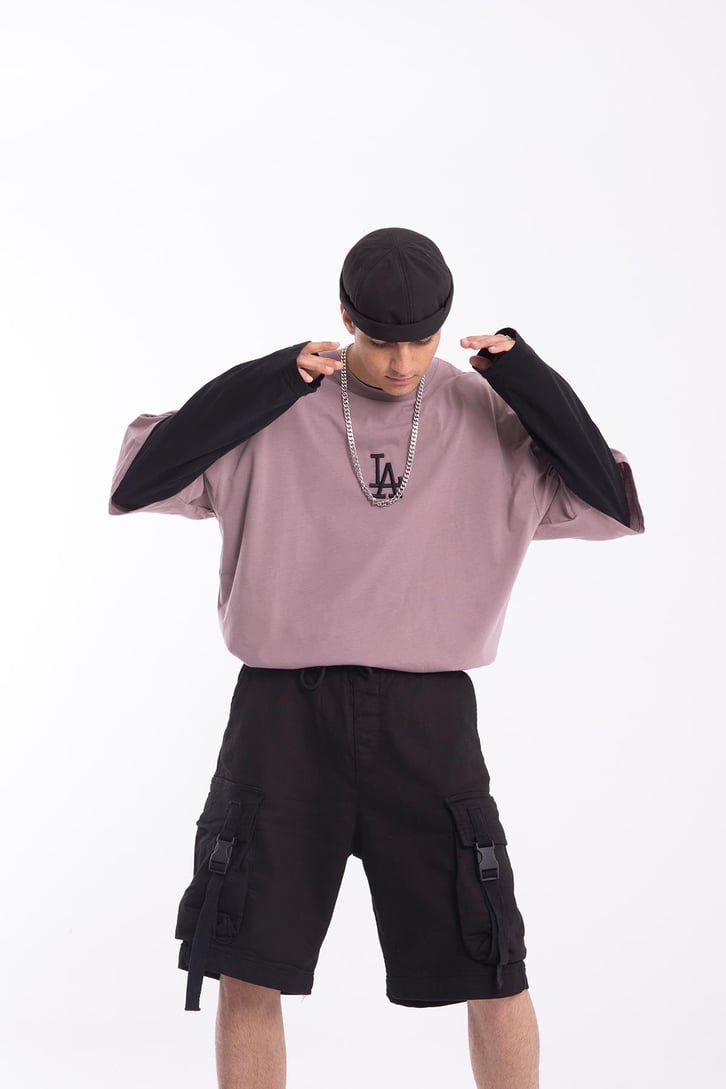 L.A. Nakışlı Oversize Tshirt