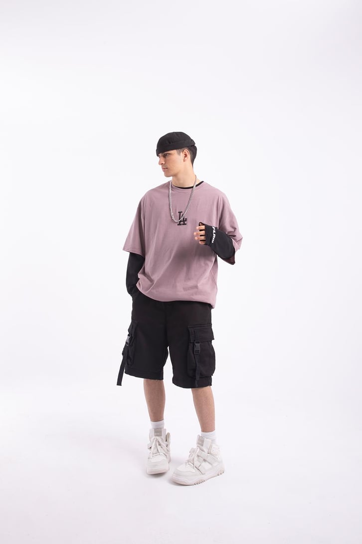 L.A. Nakışlı Oversize Tshirt