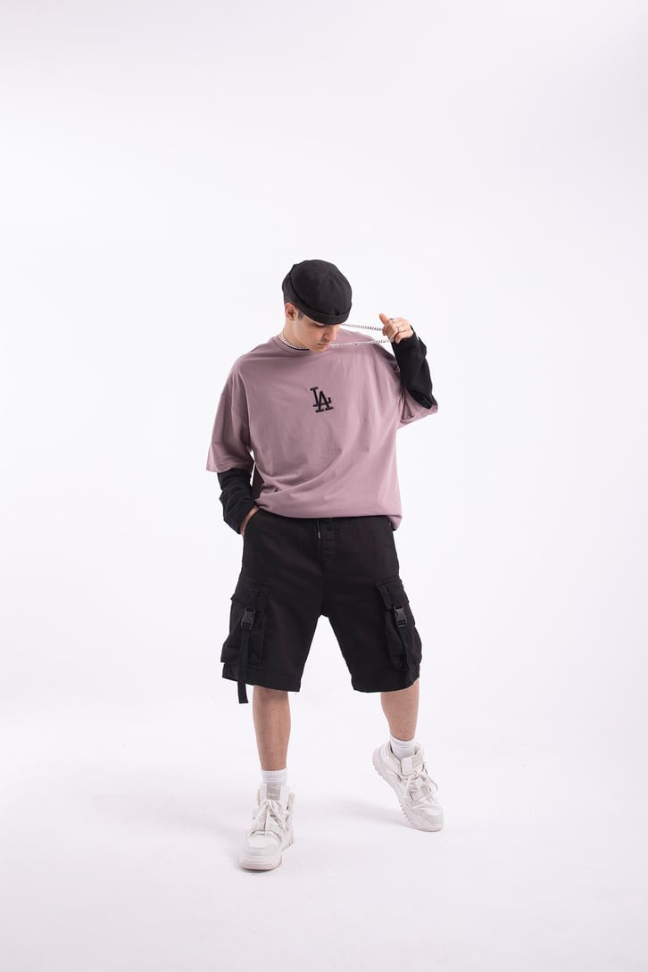 L.A. Nakışlı Oversize Tshirt