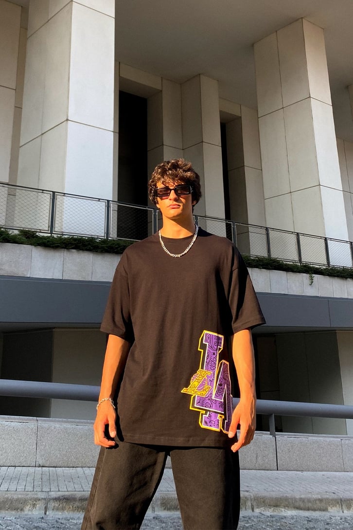 Lakers Baskılı Oversize Tshirt