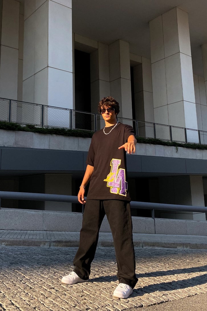 Lakers Baskılı Oversize Tshirt
