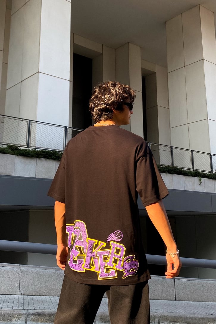 Lakers Baskılı Oversize Tshirt