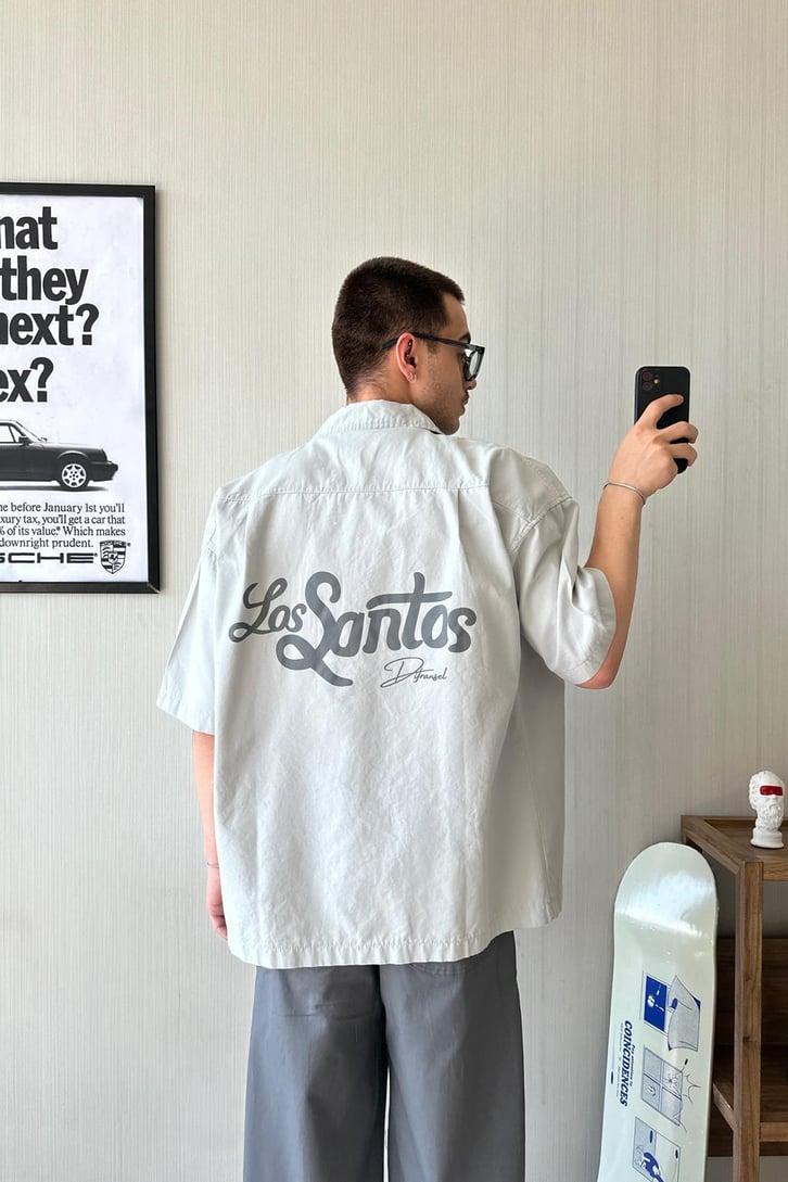 Las Santas Baskılı Premium Oversize Gömlek