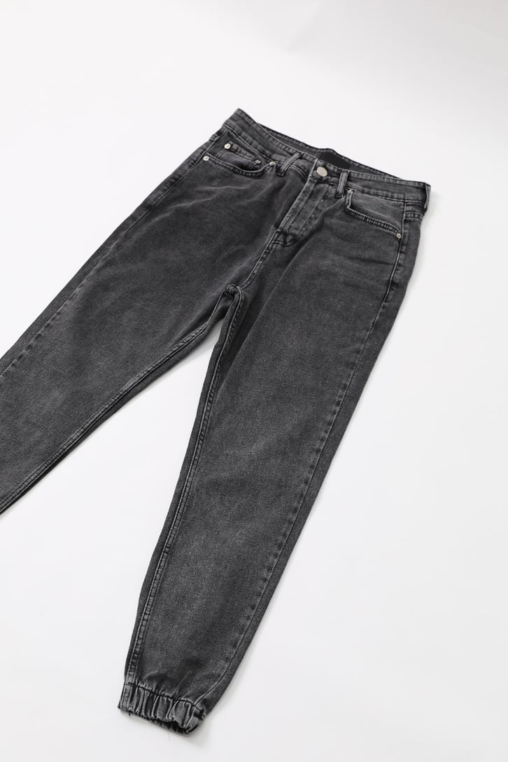 Lastikli Antrasit Regular Fit Jean