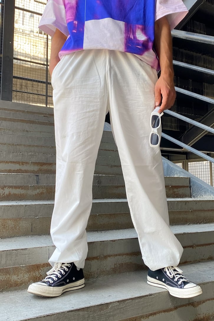 Lastikli Ekru Jogger Pantolon