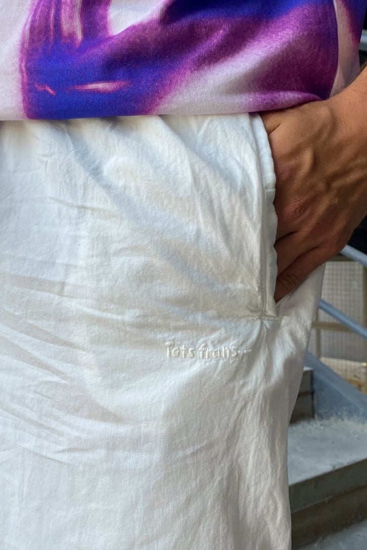 Lastikli Ekru Jogger Pantolon