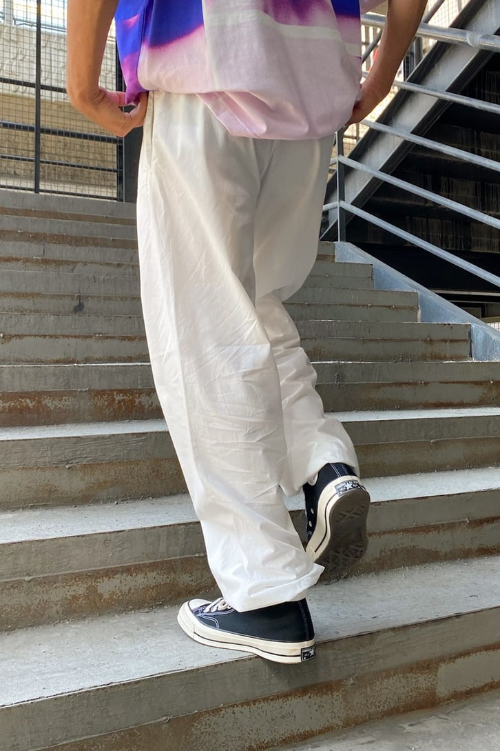 Lastikli Ekru Jogger Pantolon