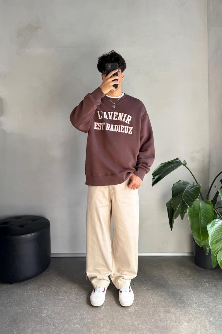 L'avenir Nakışlı Bisiklet Yaka Sweatshirt