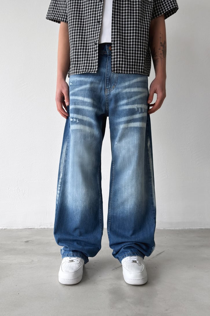 Lazer Soldurma Efektli Regular Jean